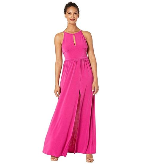 michael michael kors solid halter maxi dress 